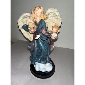 Vintage Angel Figurine with Pan Flute and Cherub Angel